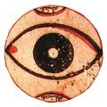 Detail from diagram from the Treatise on Opththalmology by Hunayn Ibn Ishaq, 11th century. Click for larger image.